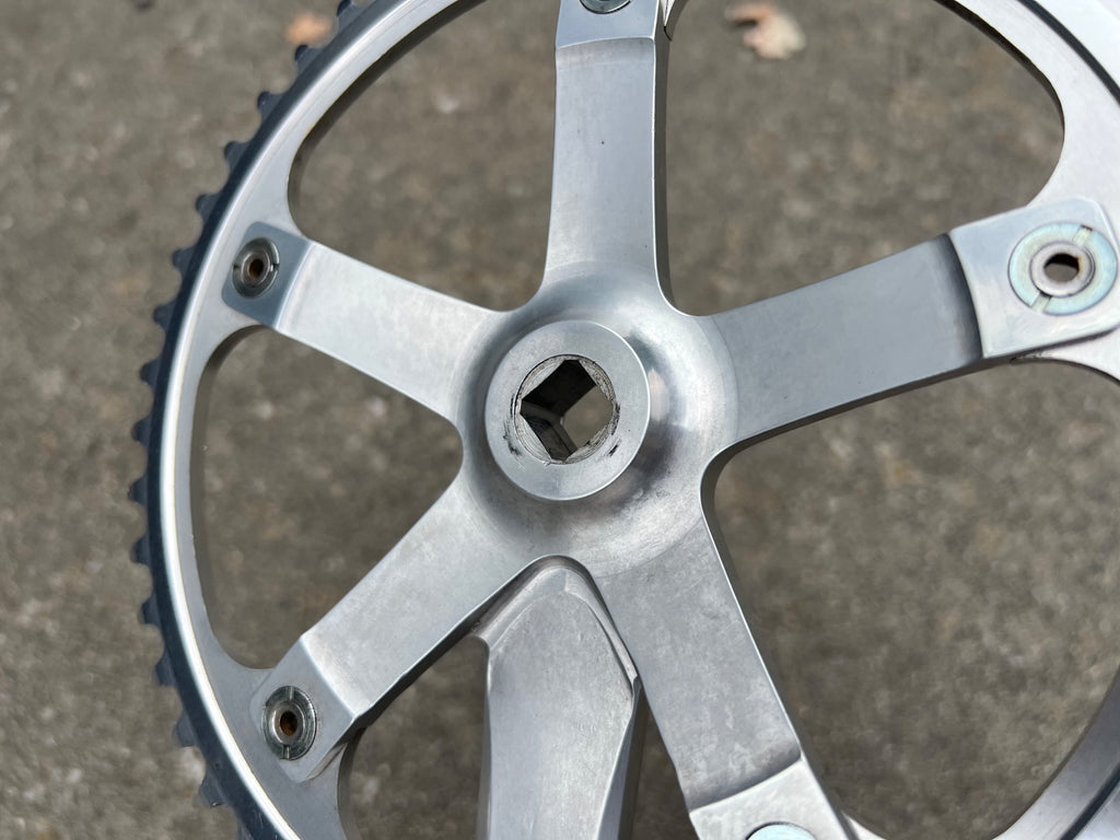 Sugino 75 165mm Crankset & Bottom Bracket 68mm NJS Silver Track Vintage Retro - Image 6