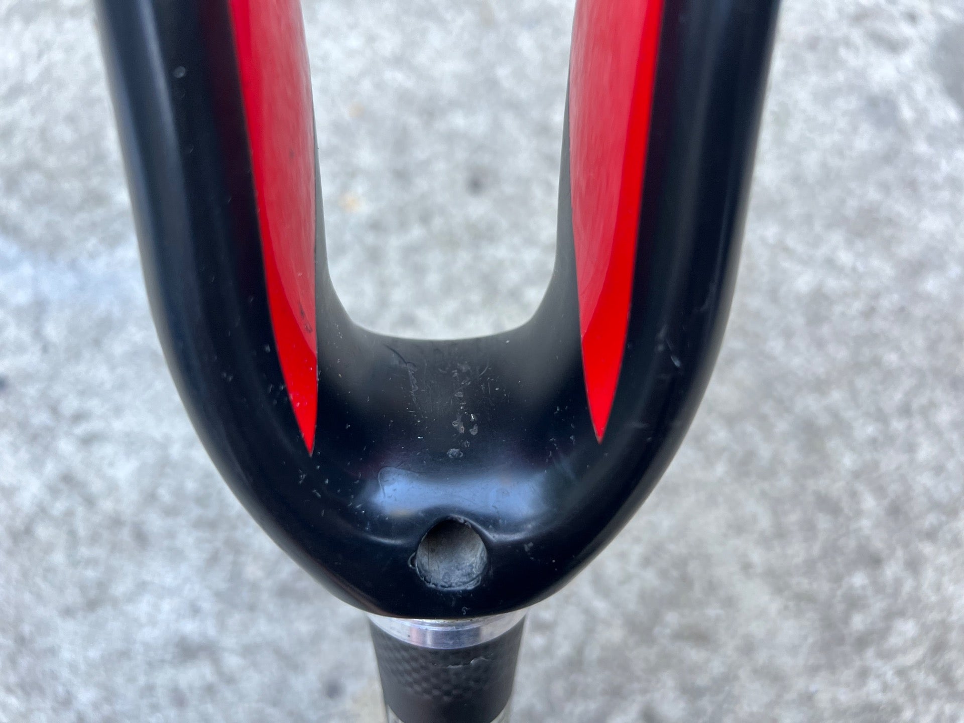 Specialized Carbon Fork 1 1/8” to 1 1/4” Tapered Threadless 8.5in Black Red Pink - Image 6