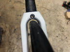 Used Giant TCR Carbon Fork 700c 1 1/4” Threadless White 7.5in Steerer-Bicycle Bin