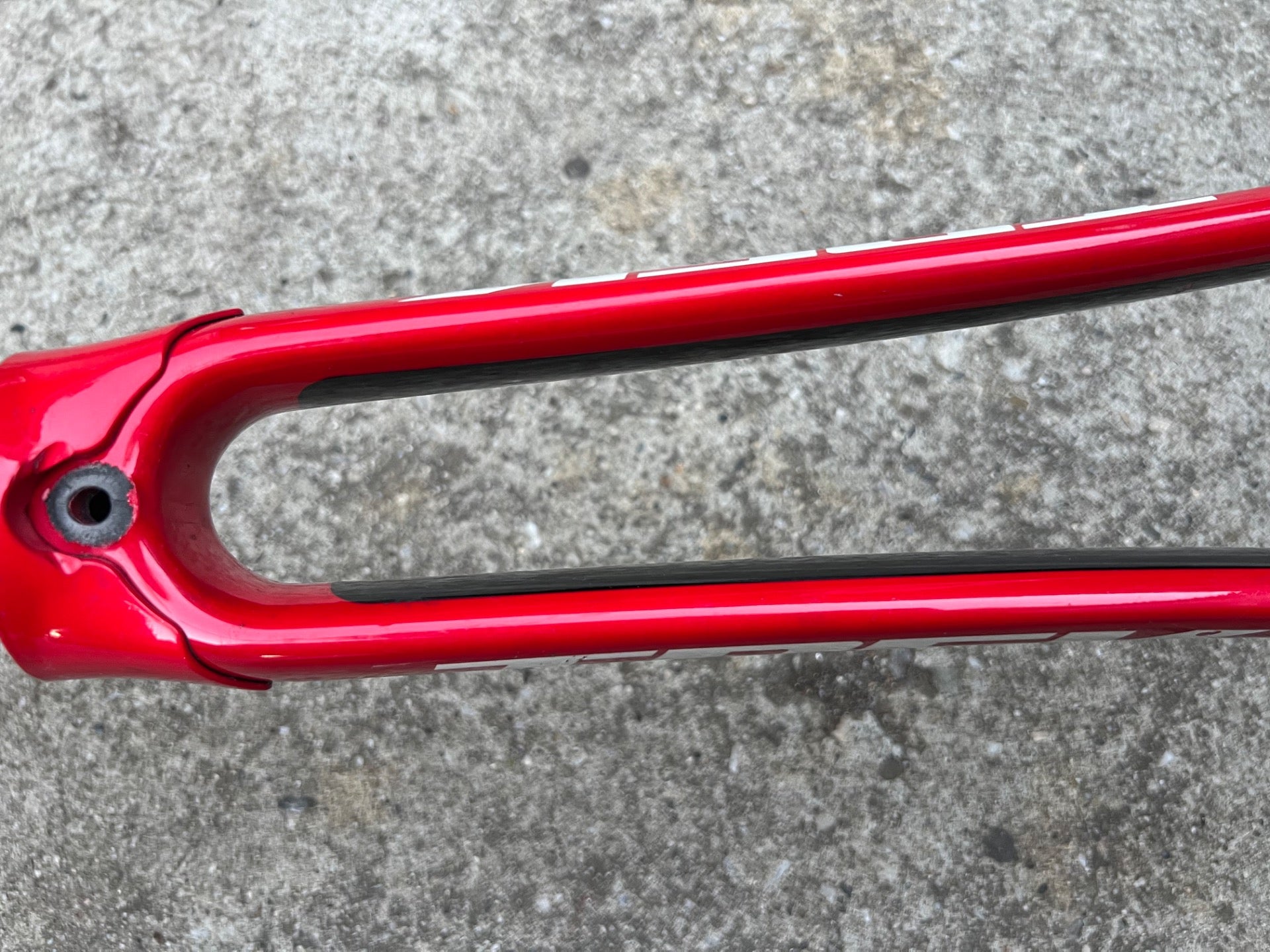 Trek RXL Bontrager 1 1/8” Tapered Carbon Fork Red White Aluminum Road Bike Race - Image 7