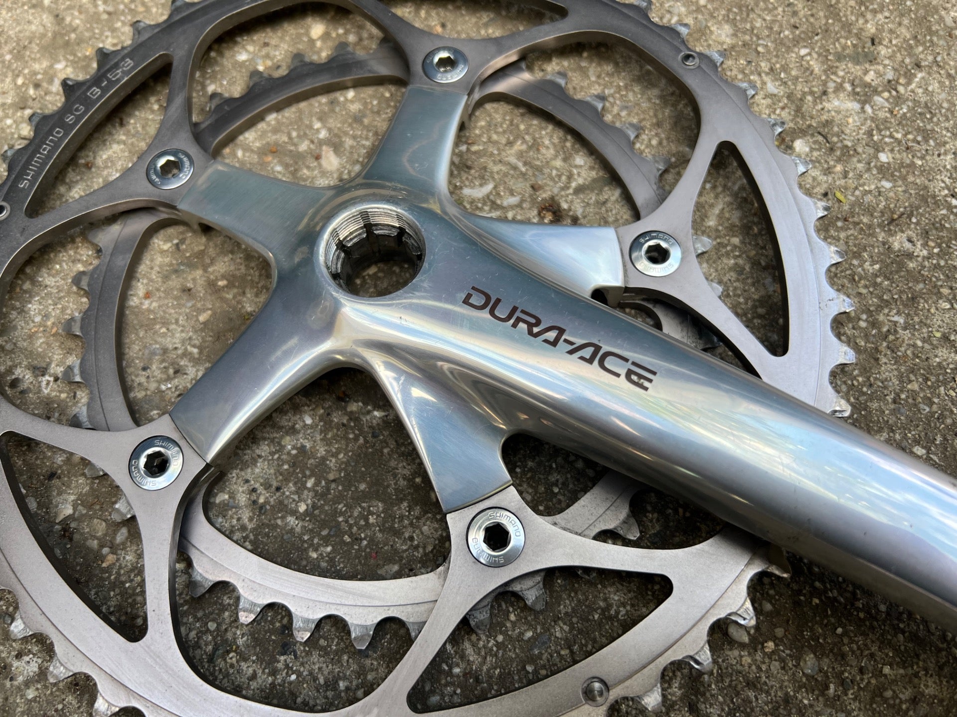 MINT Shimano Dura Ace FC-7701 172.5mm Crankset 53/39T Double 9 Speed Road Bike  - Image 7