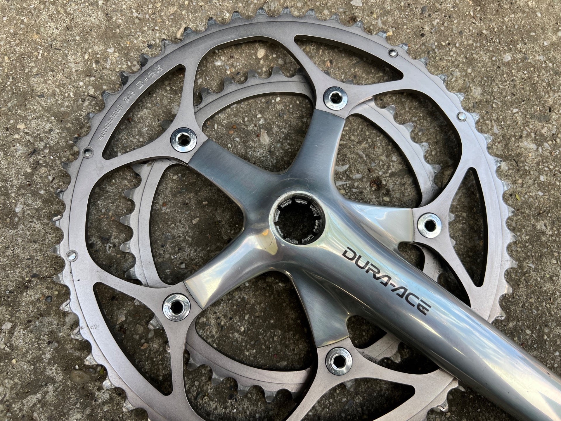 MINT Shimano Dura Ace FC-7701 172.5mm Crankset 53/39T Double 9 Speed Road Bike  - Image 8