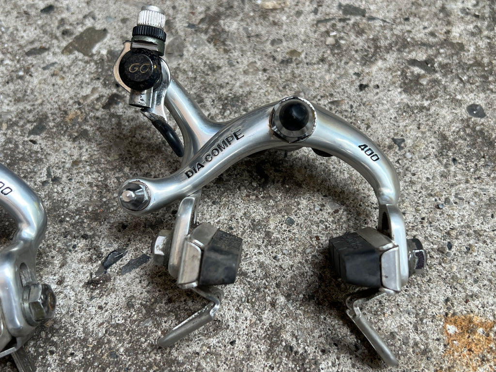 Dia Compe 400 Side Pull Brake Set Vintage Road Bike Silver Gravel Touring Retro Brakes
