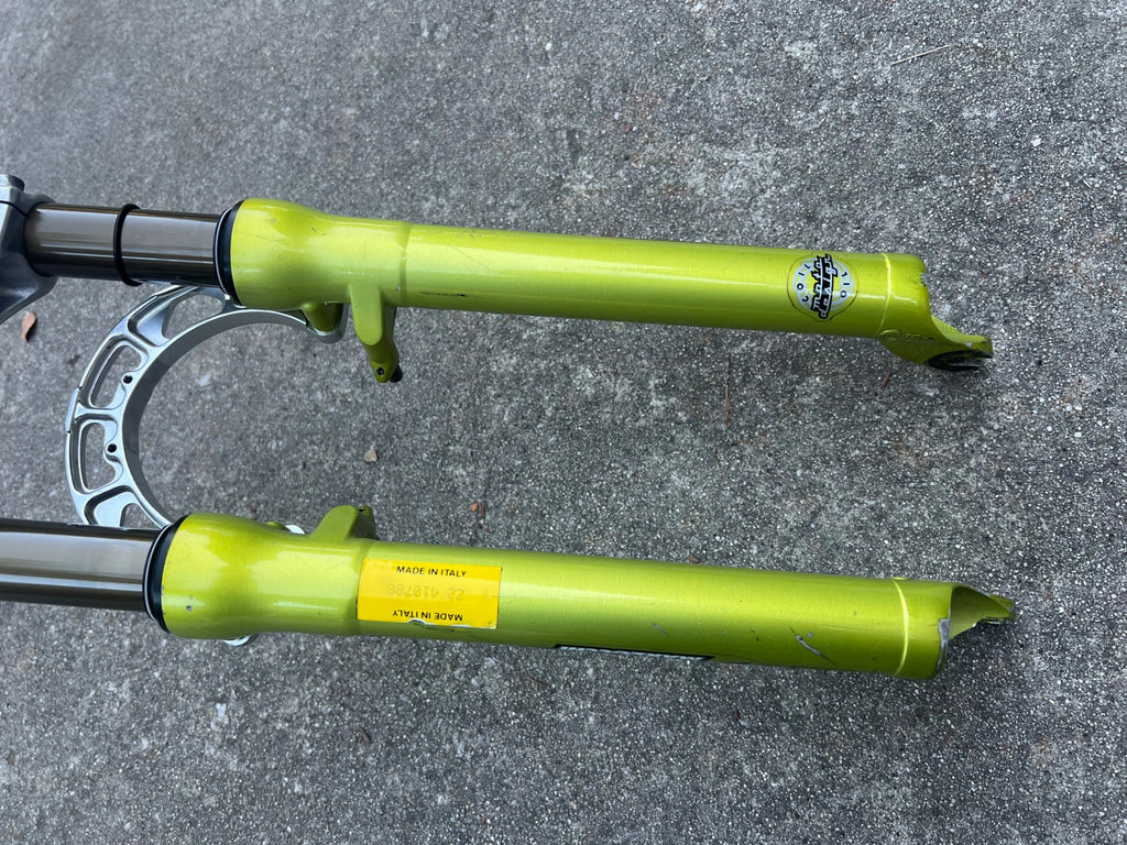 Used Serviced Marzocchi Bomber Z2 Fork Acid Green Vintage MTB Mountain 1 1/8” Retro-Bicycle Bin
