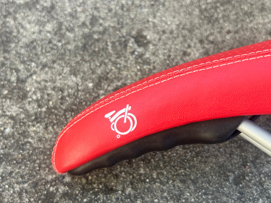 NOS NEW Brompton Red Comfort Saddle Folding Bike Commuter Hollow Cr-Mo Rails Hybrid