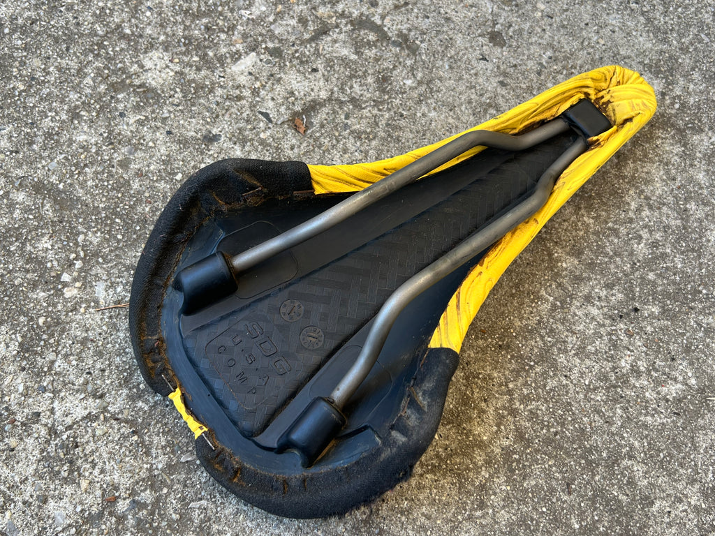 SDG Ventura Comp TI Titanium Saddle 270x140mm Yellow Vintage MTB Mountain