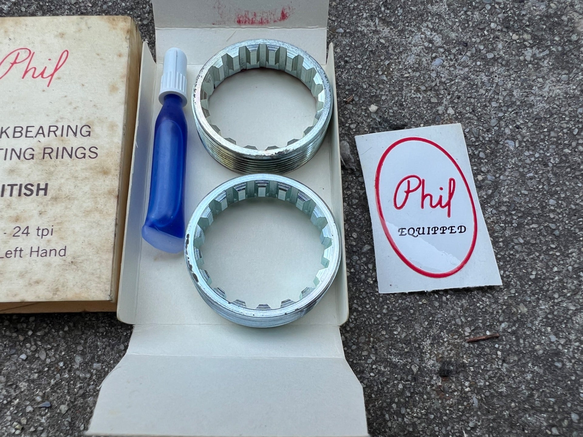 NOS Phil Wood English 1.37x24 TPI Bottom Bracket Cups Steel Vintage Road Touring - Image 2