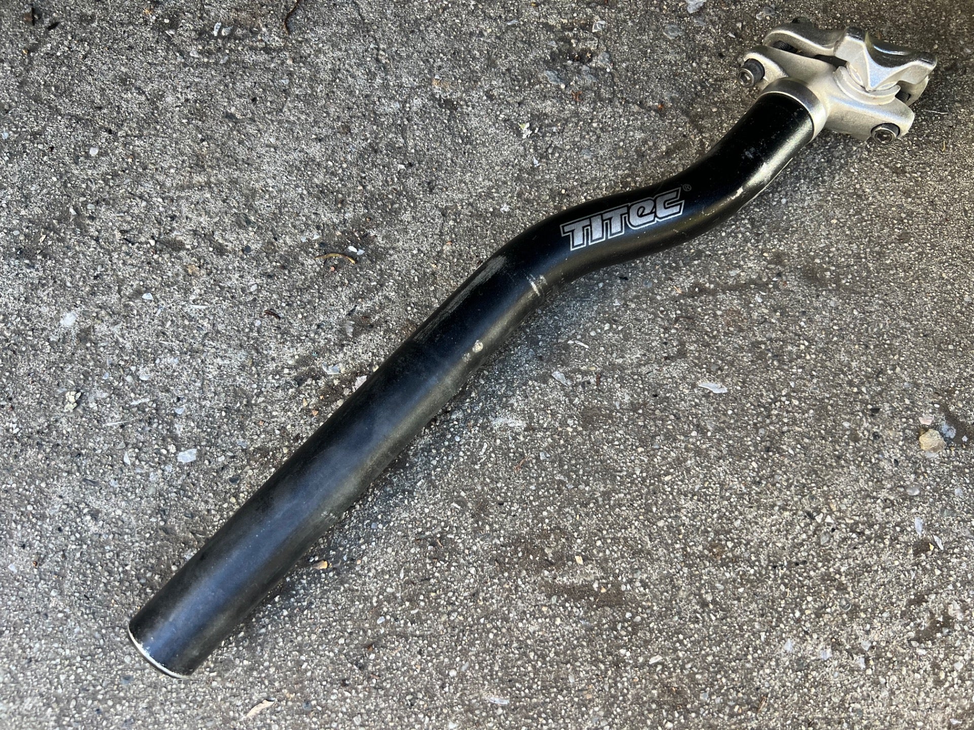 Titec El Norte 27.2x350mm Layback Bent Seatpost Vintage MTB Black Aluminum Retro - Image 2