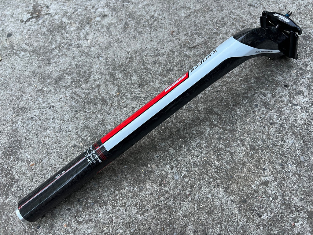 NEW FSA K-Force 27.2x350 Carbon Seatpost Road Bike Gravel CX Black Red Setback - Image 2