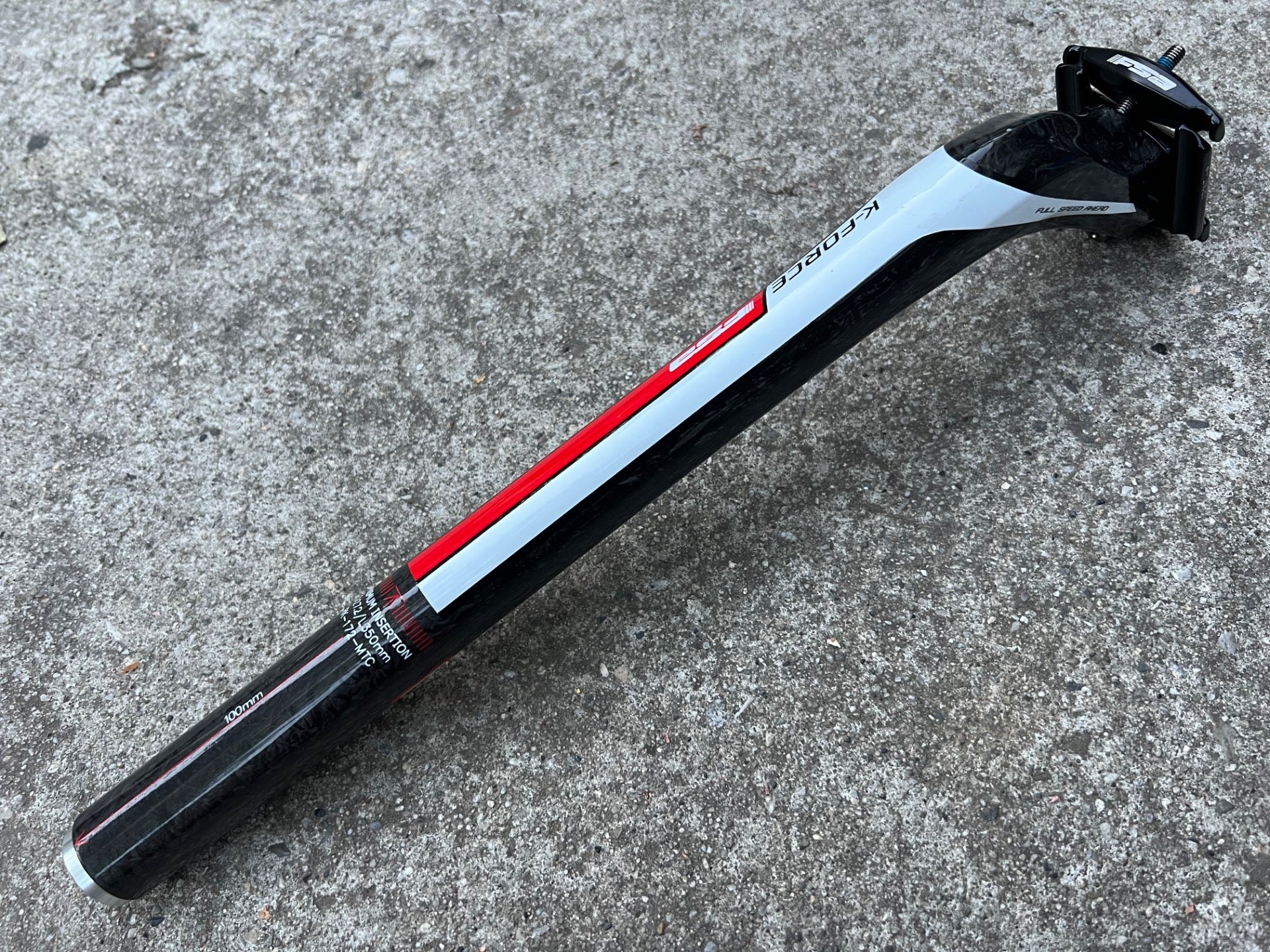 NEW FSA K-Force 27.2x350 Carbon Seatpost Road Bike Gravel CX Black Red Setback - Image 2