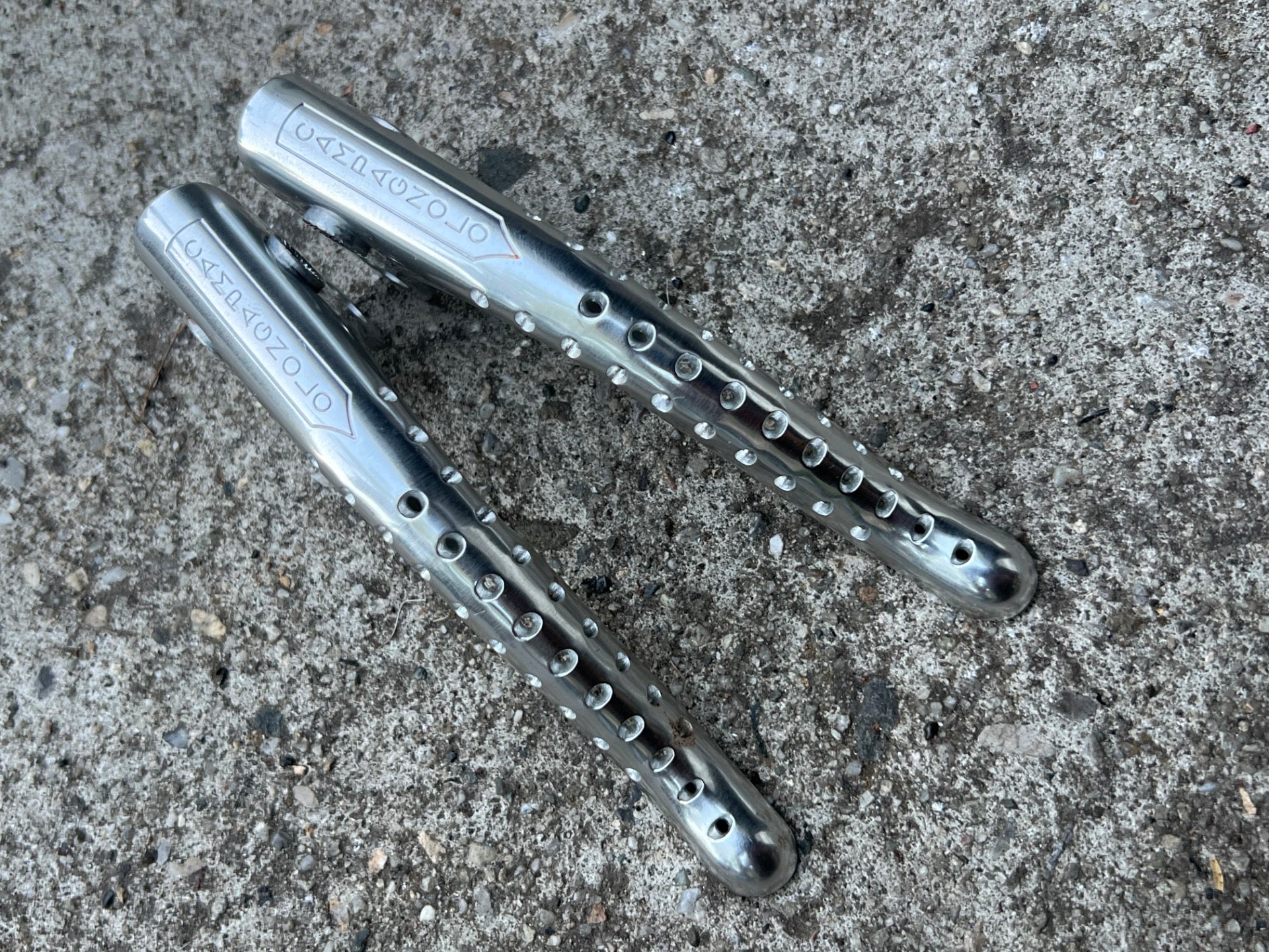 NOS Campagnolo Super Record Brake Levers Vintage Road Bike Silver Aluminum Campy - Image 2