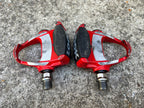 Used Look Carbon Clipless Pedals Red Vintage Road Bike 9/16 Eroica Race-Bicycle Bin