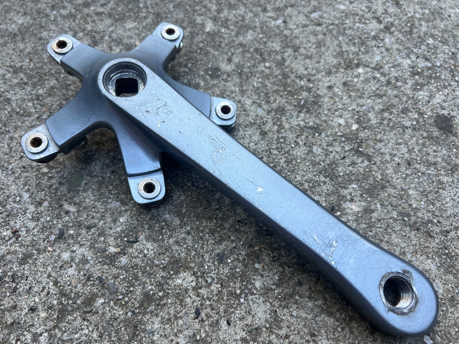 Sugino 170mm Drive Side Crank Arm With Bolts Right Dark Gray Vintage MTB Right  - Image 2