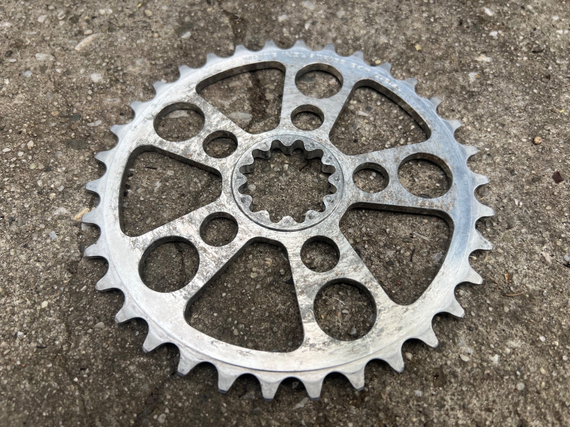 White Industies 34T ENO Chainring Silver Vintage Mountain Bike MTB Gravel Retro  - Image 2