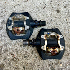 Used Forte Dual Sided Platform Clipless SPD Pedals Black Gravel MTB Road Bike-Bicycle Bin