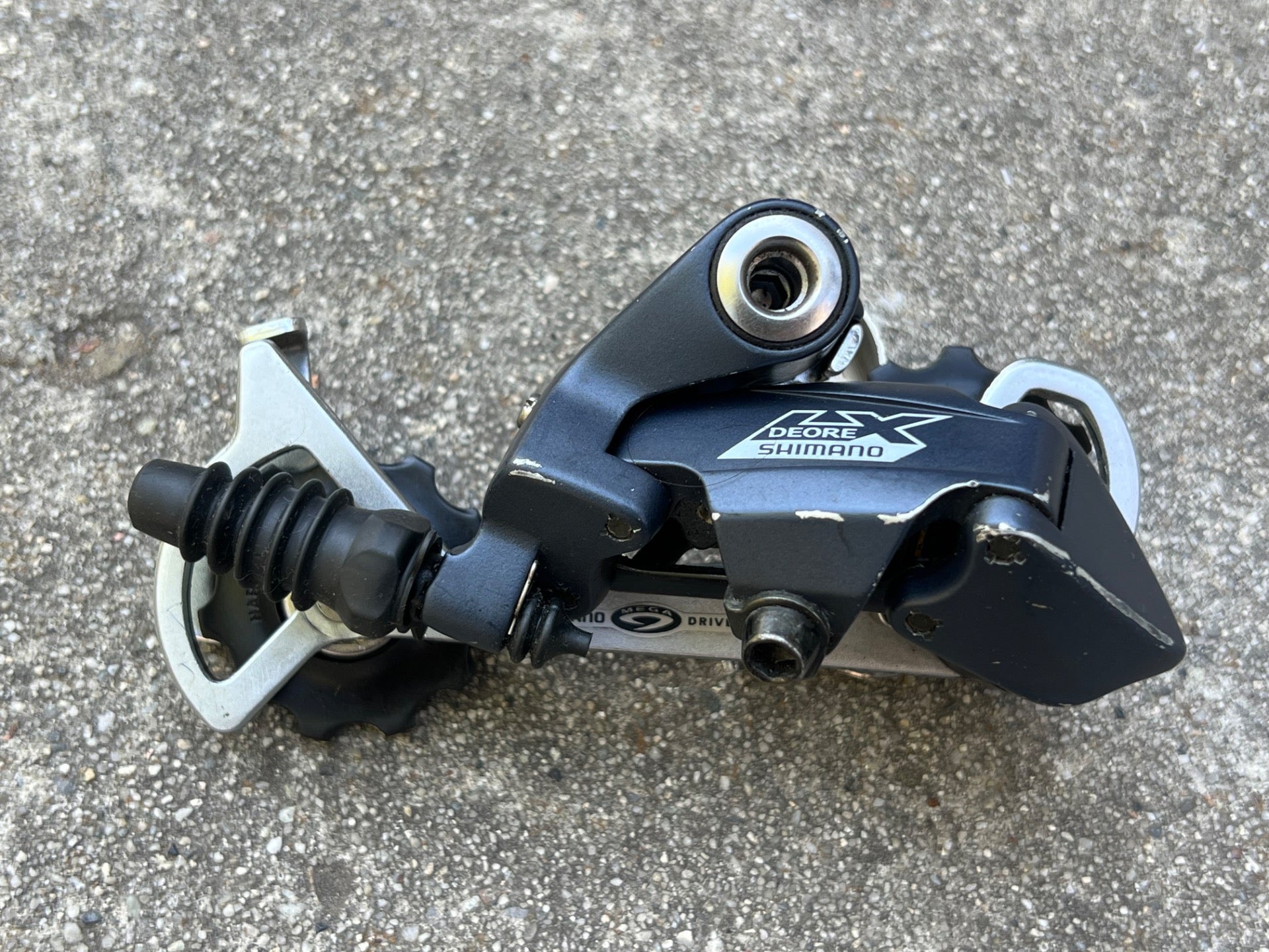 NICE Shimano Deore LX M570 9 Speed Long Cage Rear Derailleur Vintage MTB Blue  - Image 2