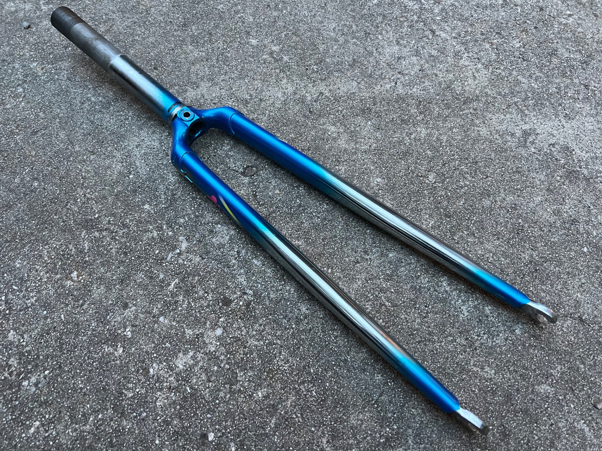 Colnago Chrome Blue Rigid Fork Road Bike Steel Vintage Retro Shamrock Logo 1in  - Image 2