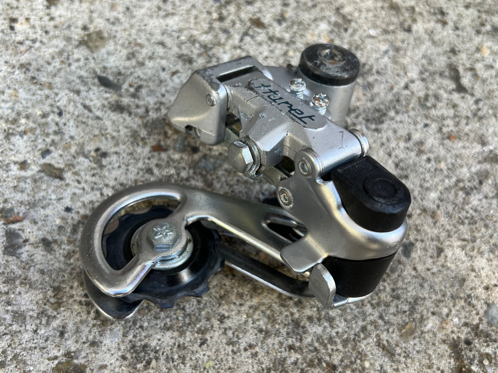 Used Huret Rival 6 Speed Rear Derailleur Short Cage Silver Vintage Retro Road Bike-Bicycle Bin