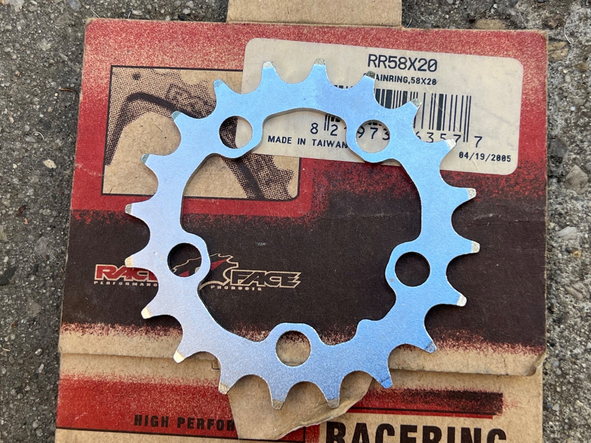 NOS Raceface 58BCD 20T Chainring Ring 5 Bolt Granny Small Steel Silver MTB Retro - Image 2