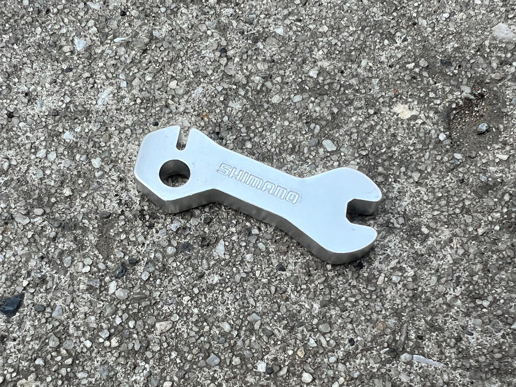 NEW Shimano Bladed Spoke Wrench 4.4mm For Shimano Wheels Silver Aluminum Tool  - Image 2