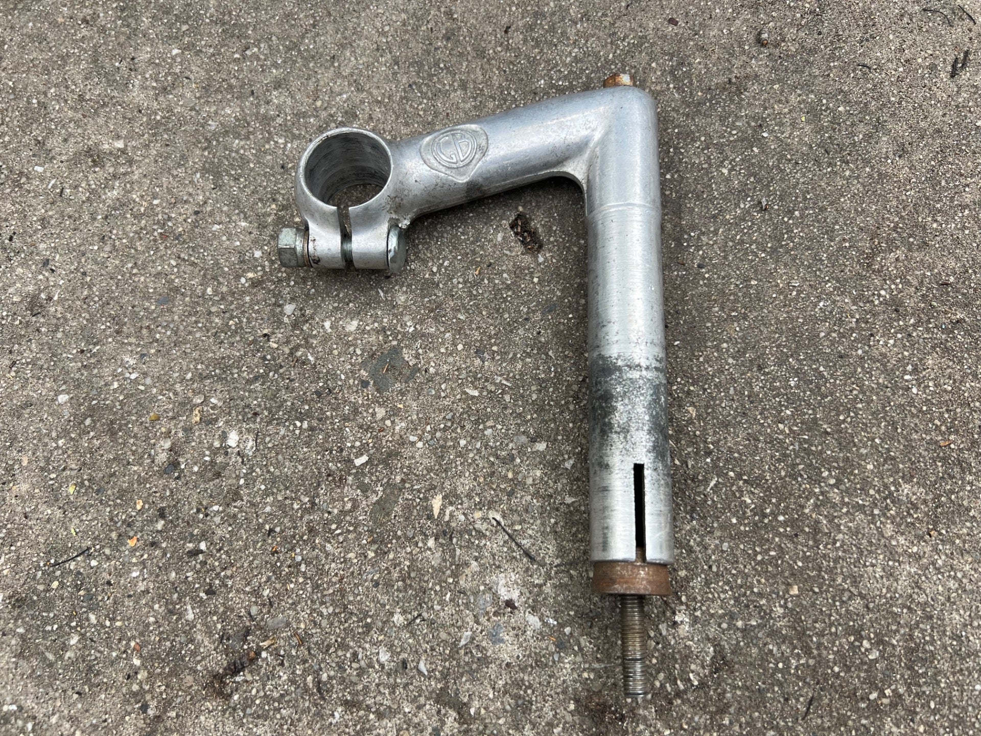 GB Gerry Burgess 25.4x90mm 1in Quill Stem Drop Vintage Road Touring Bike Silver  - Image 2