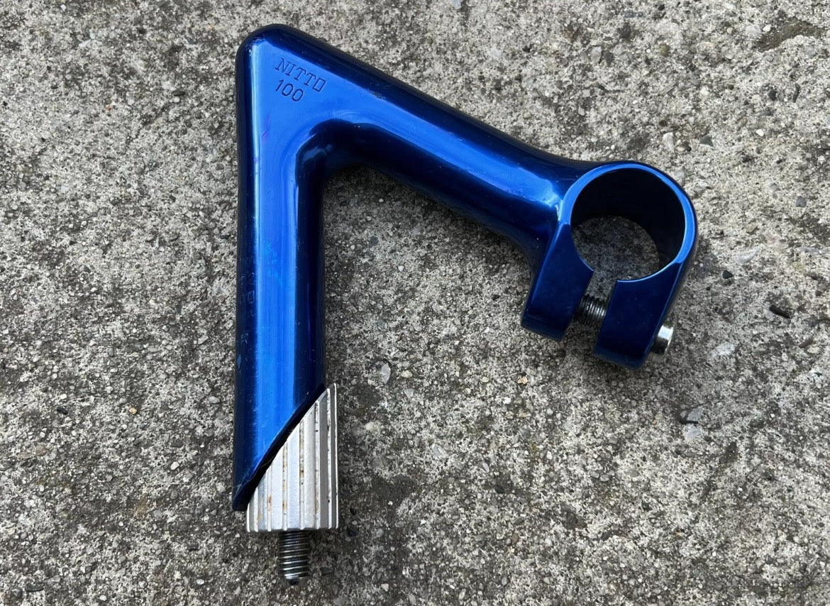 Nitto 100 Quill Stem 1” 25.4x100mm Blue Anodized Stem Track Road Bike Vintage - Image 2