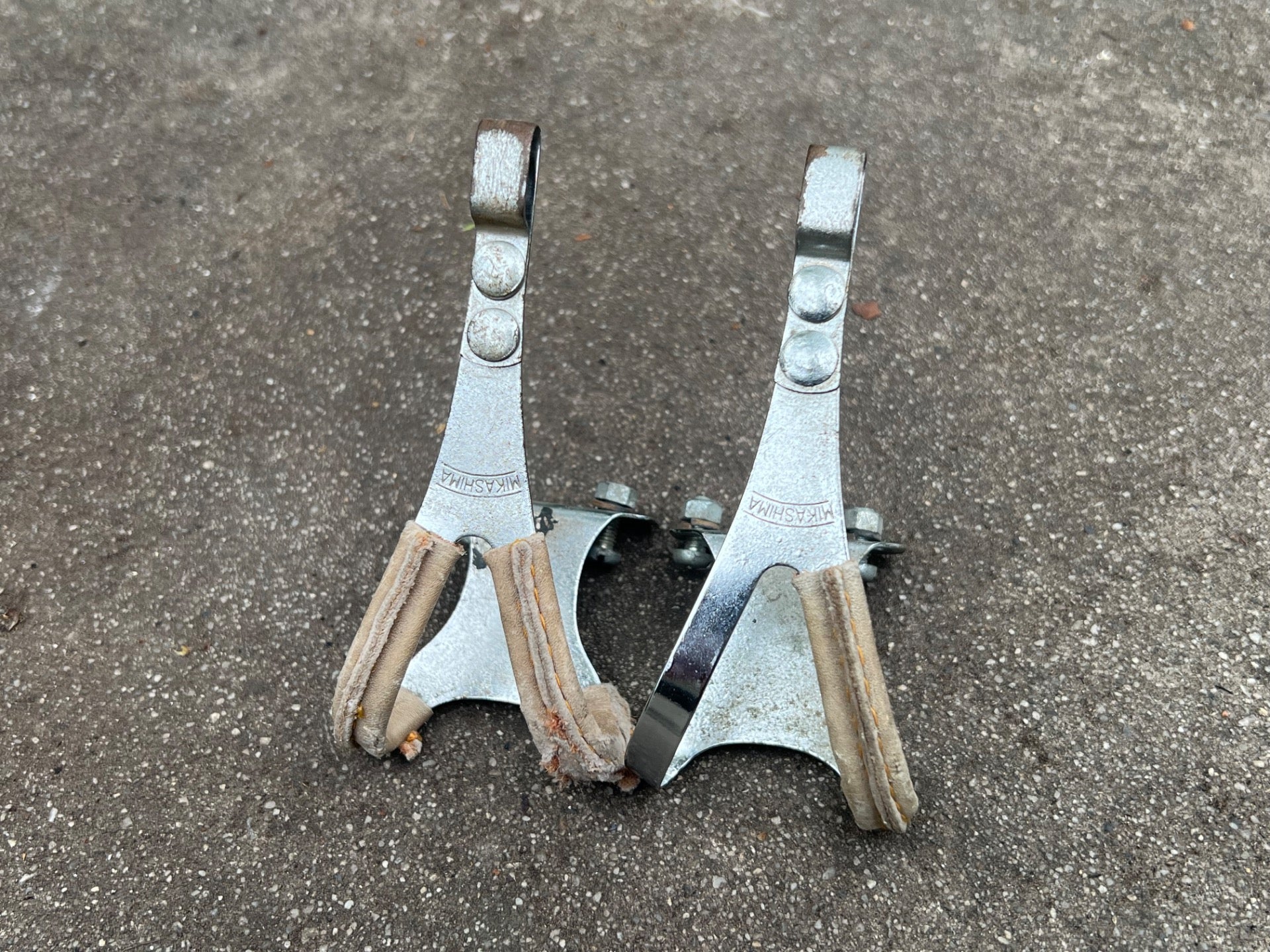 MKS Mikashima Size Medium Toe Clips Steel Vintage Chrome Road Touring Eroica - Image 2