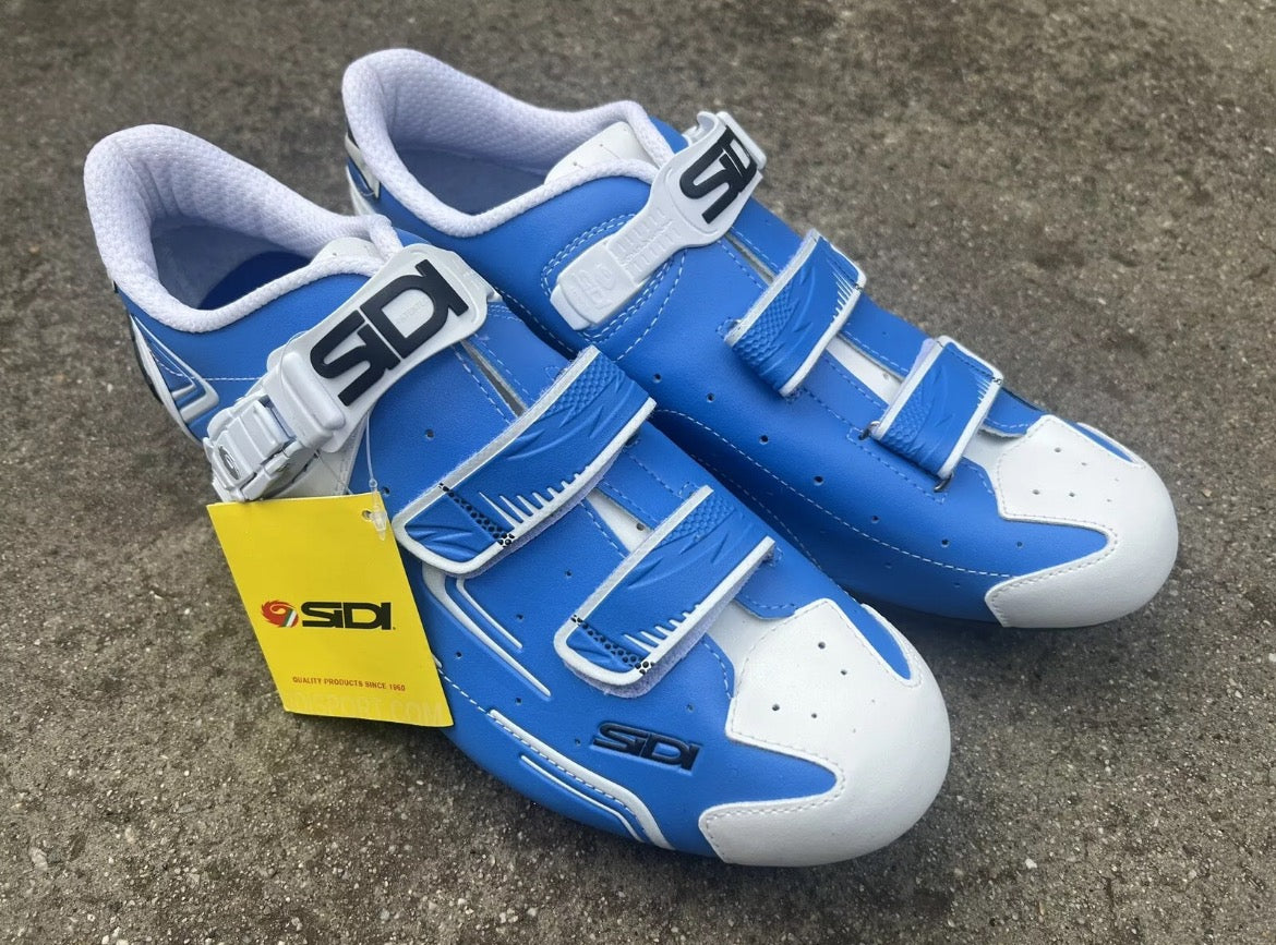 NEW SIDI Cycling Shoes Size 48 EU 13 US Blue White Road Bike Racing Clipless - Image 2