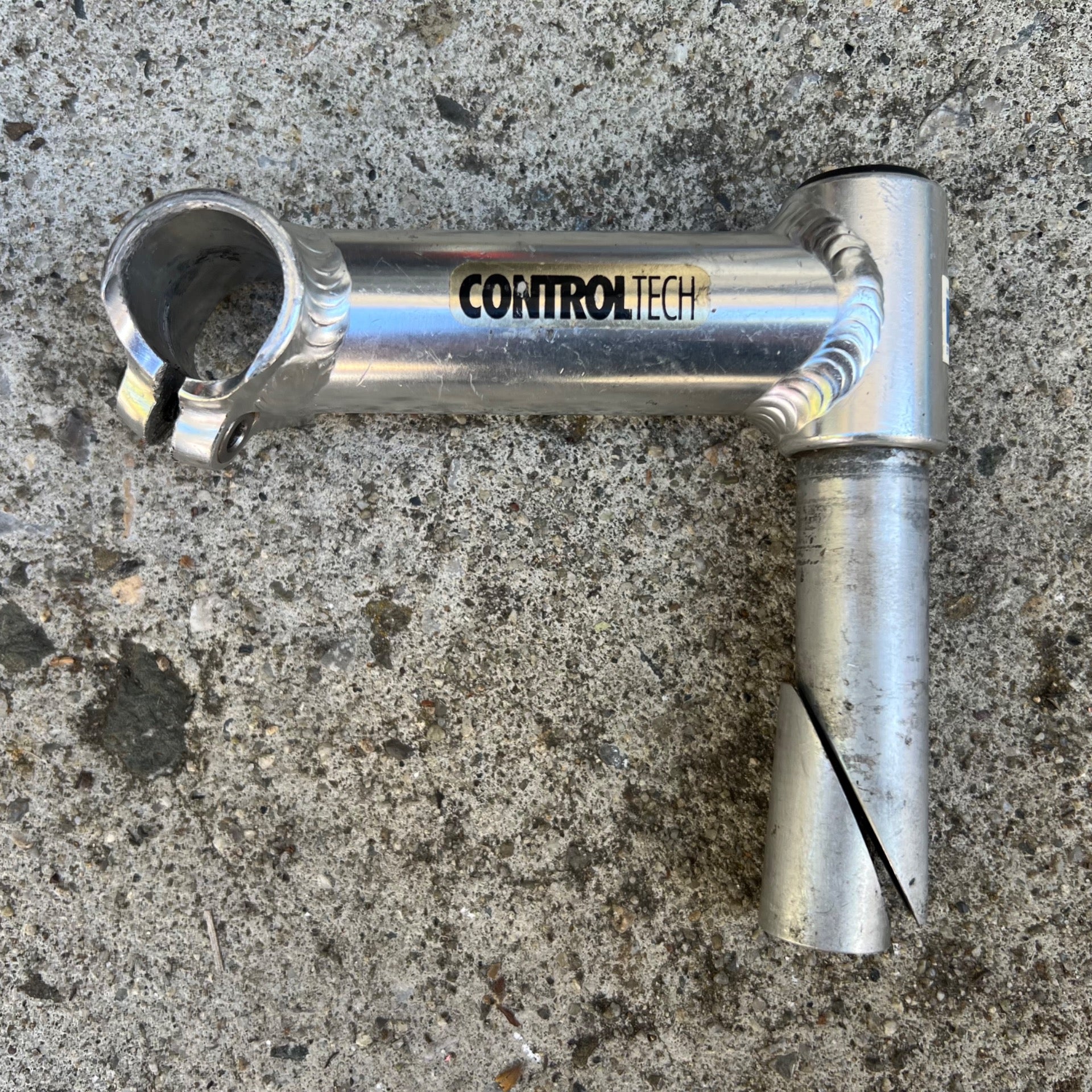 Control Tech 115x26.0mm Stem 1” Quill Straight Silver Aluminum Vintage Road Bike - Image 2