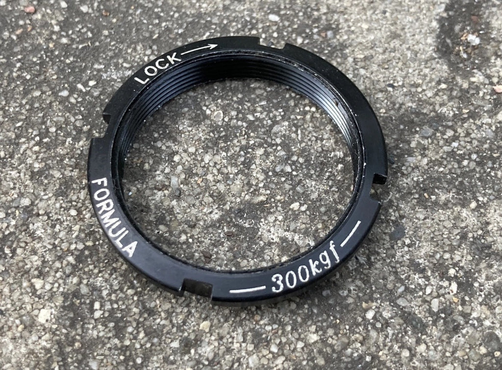 Formula Aluminum Bottom Bracket Lockring Non Drive Side Left Black Vintage MTB - Image 2
