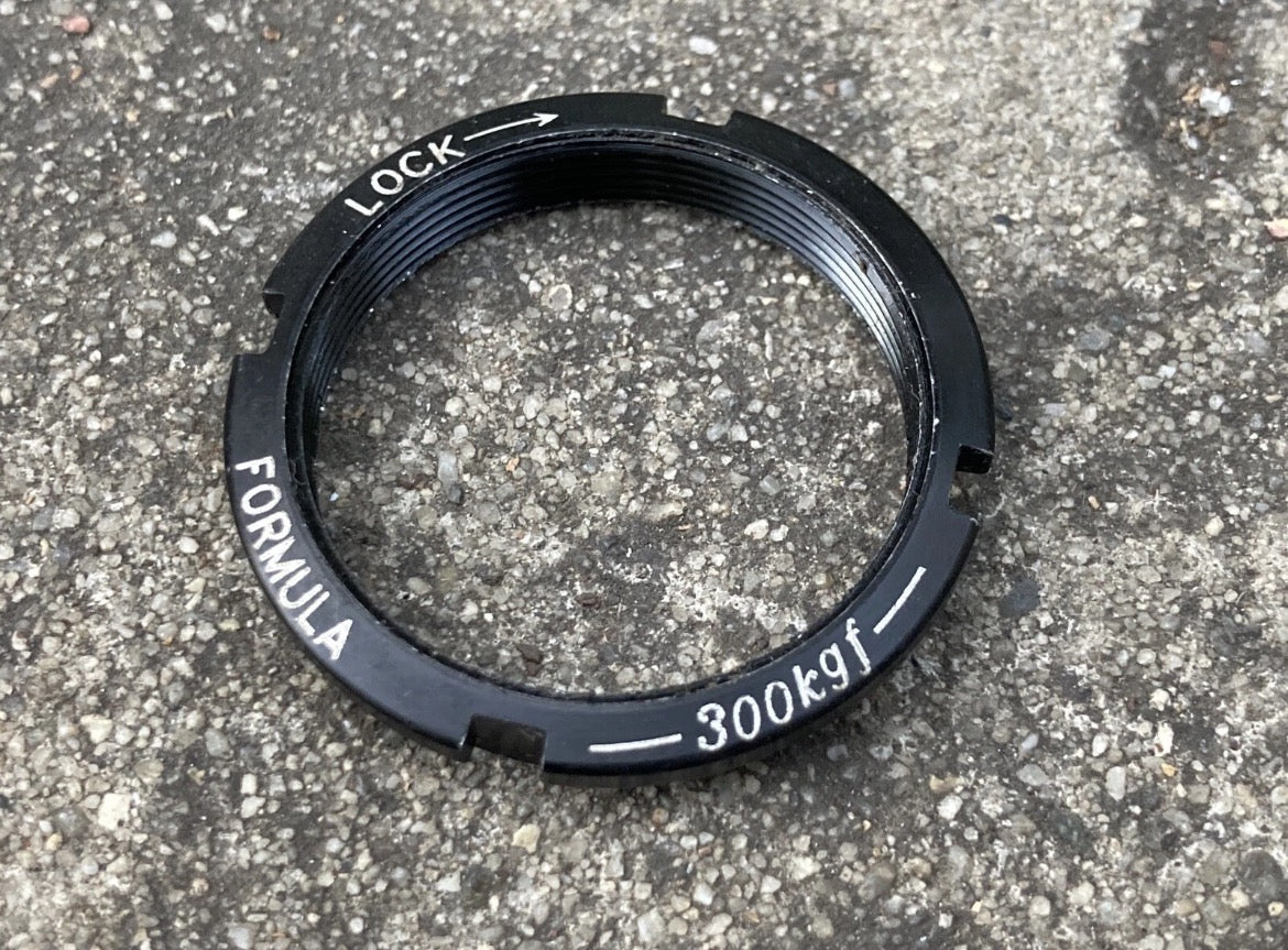 Formula Aluminum Bottom Bracket Lockring Non Drive Side Left Black Vintage MTB - Image 2