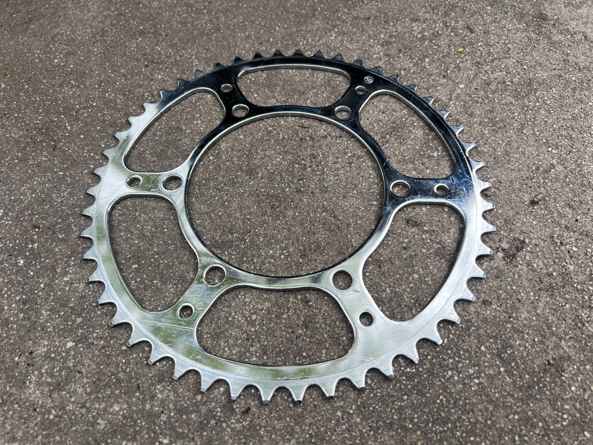 Stronglight TA Style 116 BCD 50T 6 Bolt Chainring Vintage Chrome Retro Road Tour - Image 2