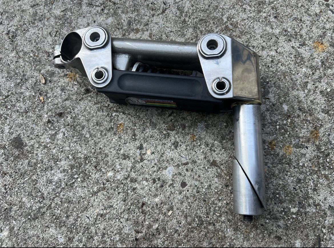 Softride Stem 1” Quill 25.4mm 155mm Vintage MTB Retro Plastic Steel Silver 22.2 - Image 2