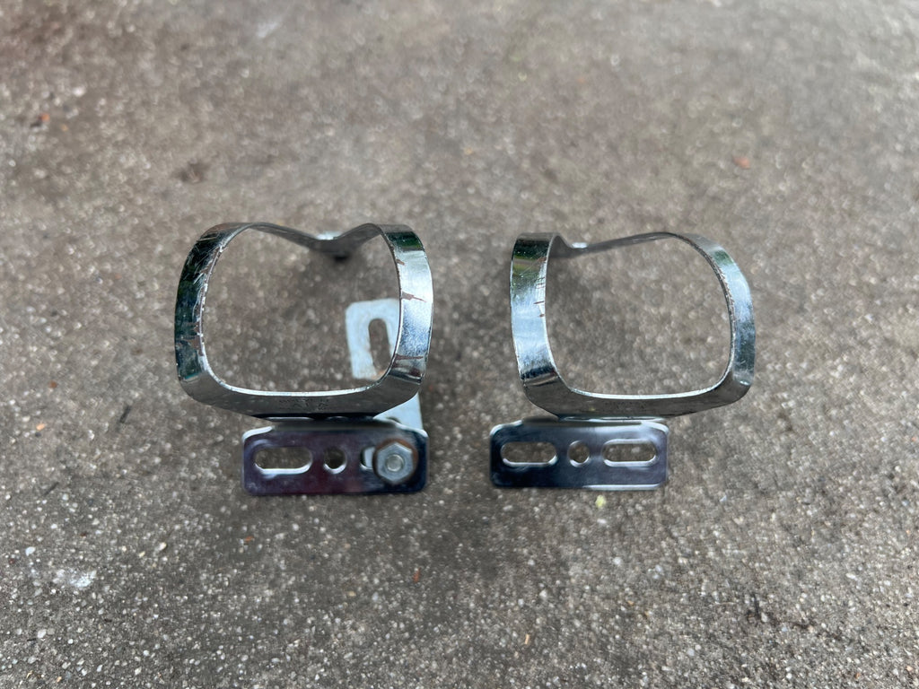 Used Christophe Toe Clips Size Large L Vintage Chrome Eroica Retro Road Touring Bike-Bicycle Bin