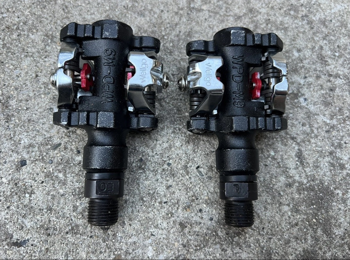 NEW Wellgo SPD WPD-M9 Clipless Pedals & Cleats MTB Gravel Vintage Bike Retro - Image 2