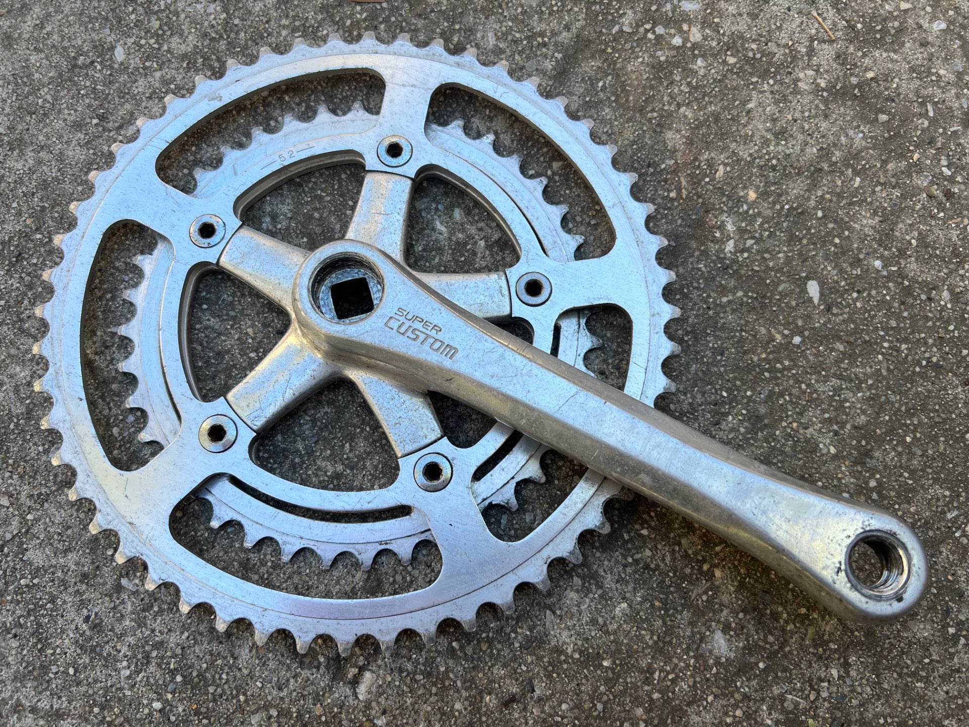 SR Super Custom Crankset 52/40T 170mm Silver Double Vintage Retro Road Touring  - Image 2