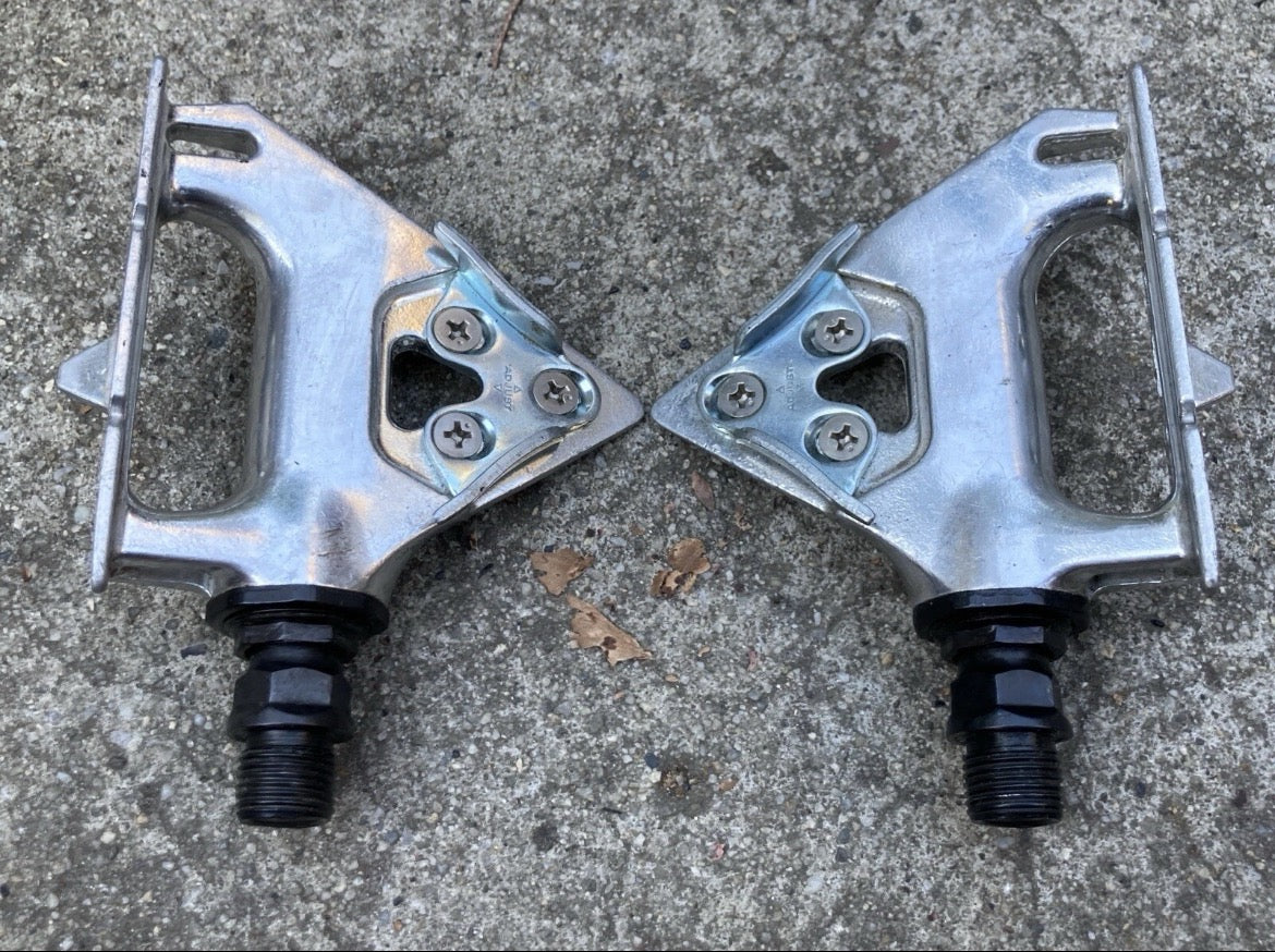 Shimano PD-A550 Toe Clip Pedals Vintage Road Retro Bike Eroica Silver Alloy - Image 2