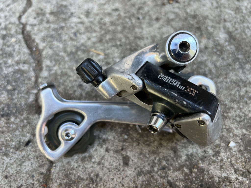 Used Shimano Deore XT RD-M735 Rear Derailleur 7 Speed Vintage MTB Retro Mountain Bike-Bicycle Bin