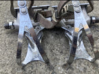 Used Shimano 600EX PD-6207 Toe Clip Pedals Vintage Bike Strap Silver Chrome Retro-Bicycle Bin