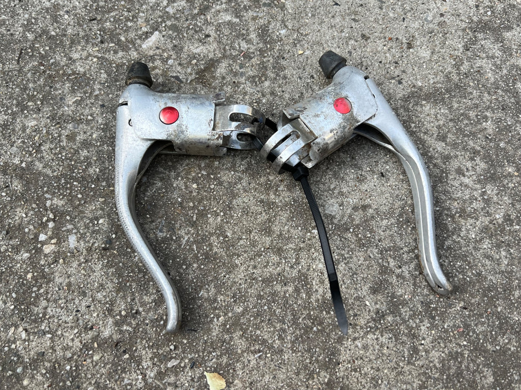 Dia Compe Drop Bar Brake Levers Pair Silver Aluminum Gray Vintage Retro Road  - Image 2
