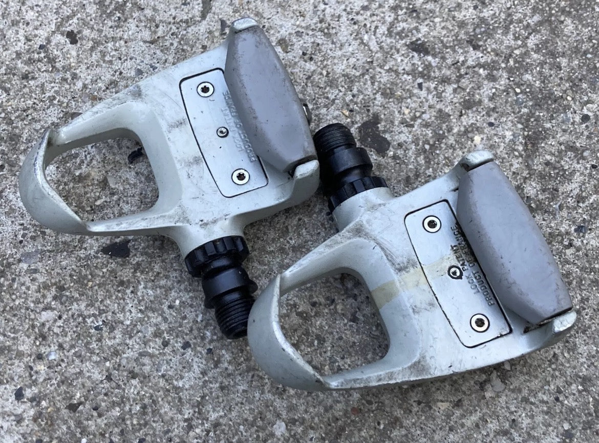 Shimano Look PD-1056 Clipless Pedals Vintage Road Bike Retro Gray Steel France - Image 2