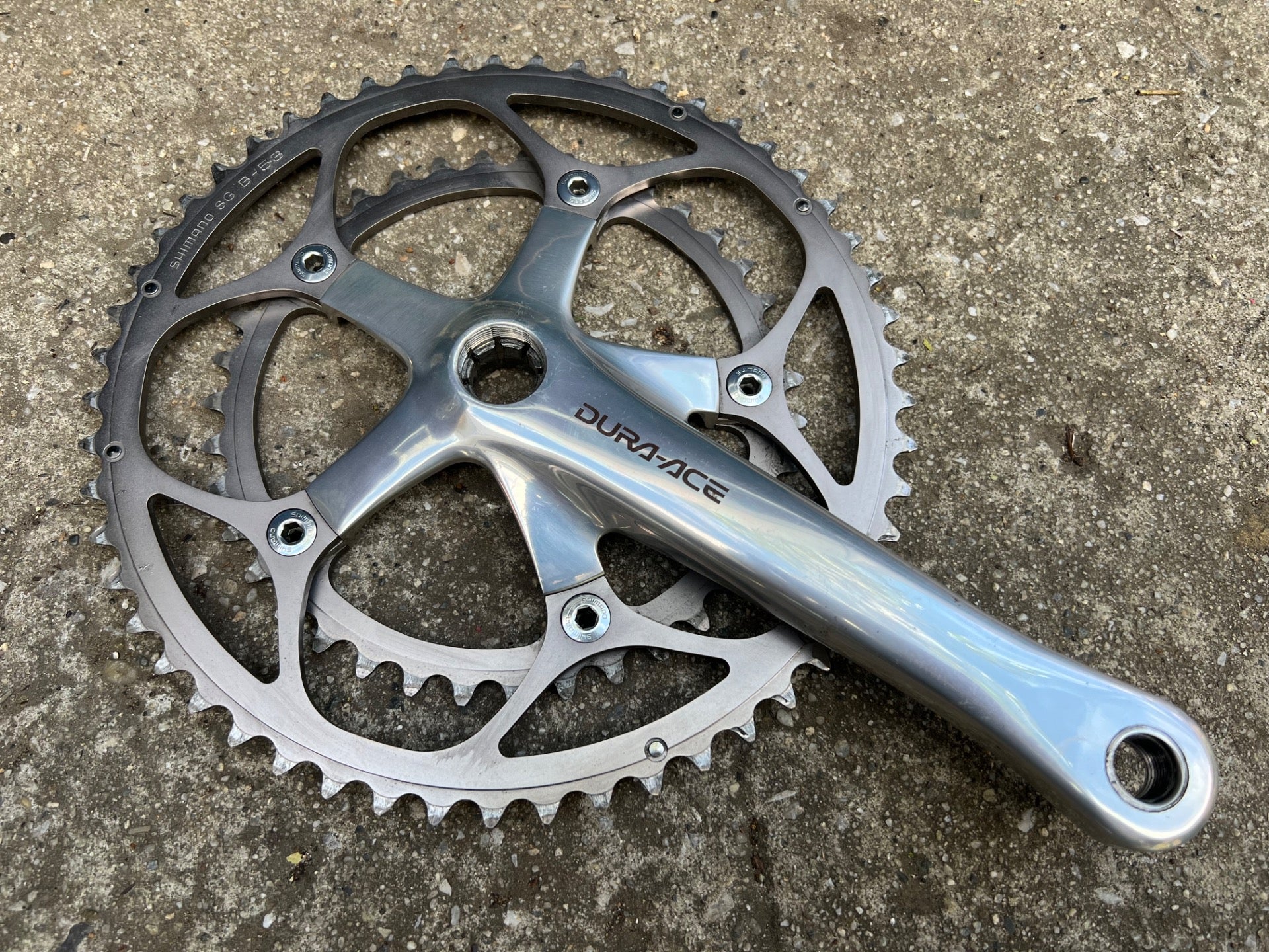 MINT Shimano Dura Ace FC-7701 172.5mm Crankset 53/39T Double 9 Speed Road Bike  - Image 2