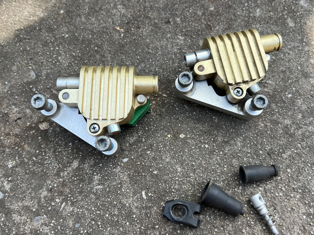 Rockshox Mechanical Disc Brake Calipers Gold Vintage Retro MTB Gold Front & Rear - Image 2