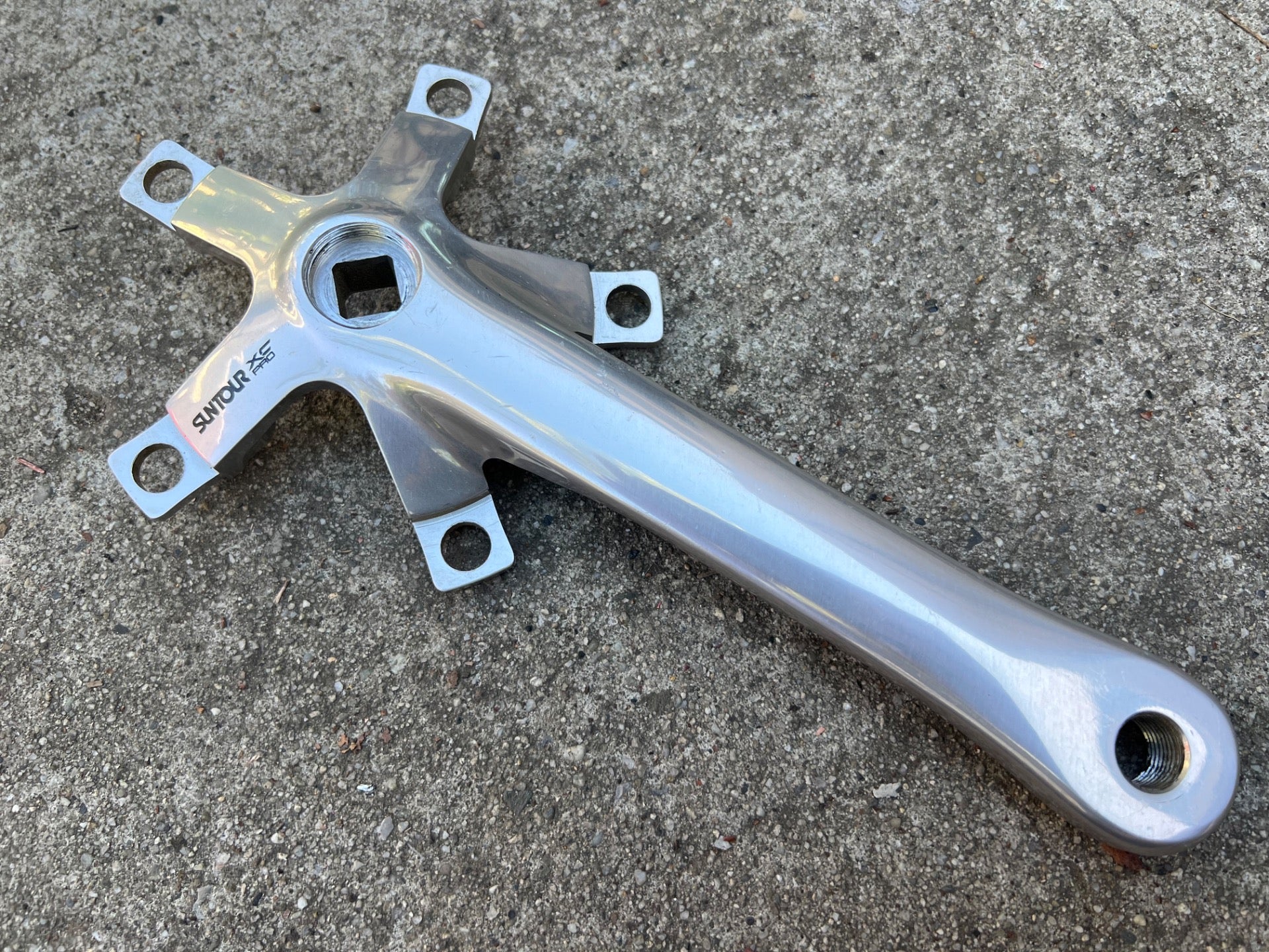 NICE Suntour XC PRO Drive Side Right Crankarm 110/74 BCD 175mm Silver Vintage - Image 2