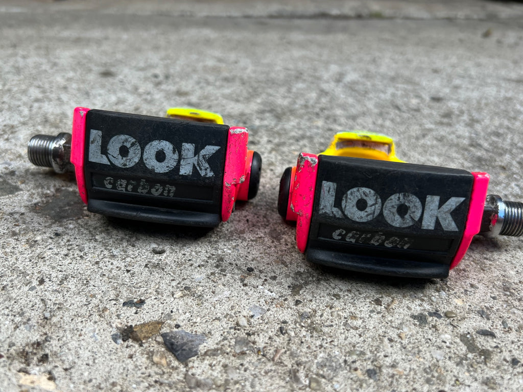 Look Carbon ARC PP76 Clipless Pedals Pink Orange Rainbow Neon Sunset Gatorfade - Image 2