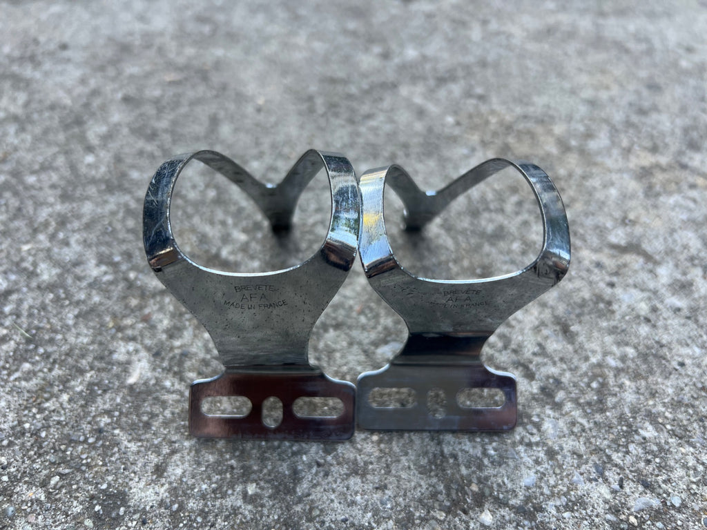 Used Christophe Special Toe Clips Size Medium M Vintage Retro Eroica Chrome Touring-Bicycle Bin