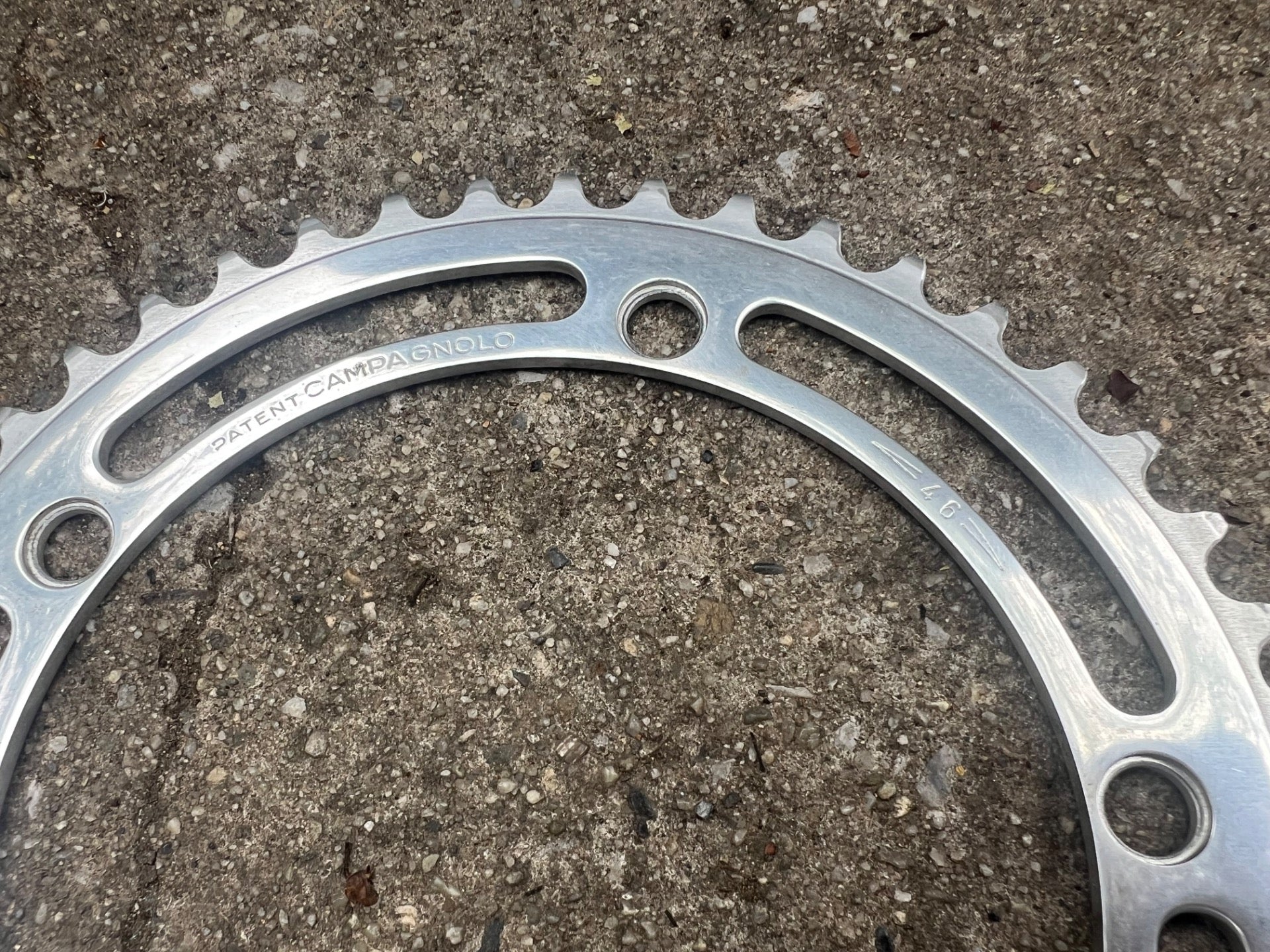 Campagnolo 144 BCD 46T Chainring Vintage Retro Road Track Silver Campy 5 Bolt  - Image 2