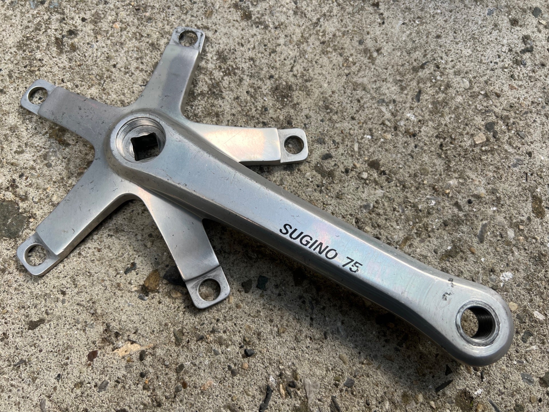 Sugino 75 165mm Drive Side Crank Arm 144BCD Track Racing Bike Silver Road  - Image 2