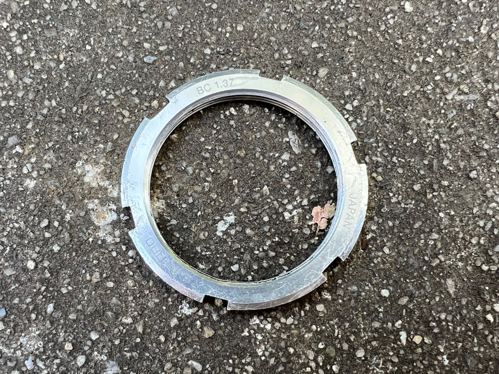 Shimano Dura Ace 7700 Non Drive Side Aluminum Lockring Bottom Bracket Vintage  - Image 2