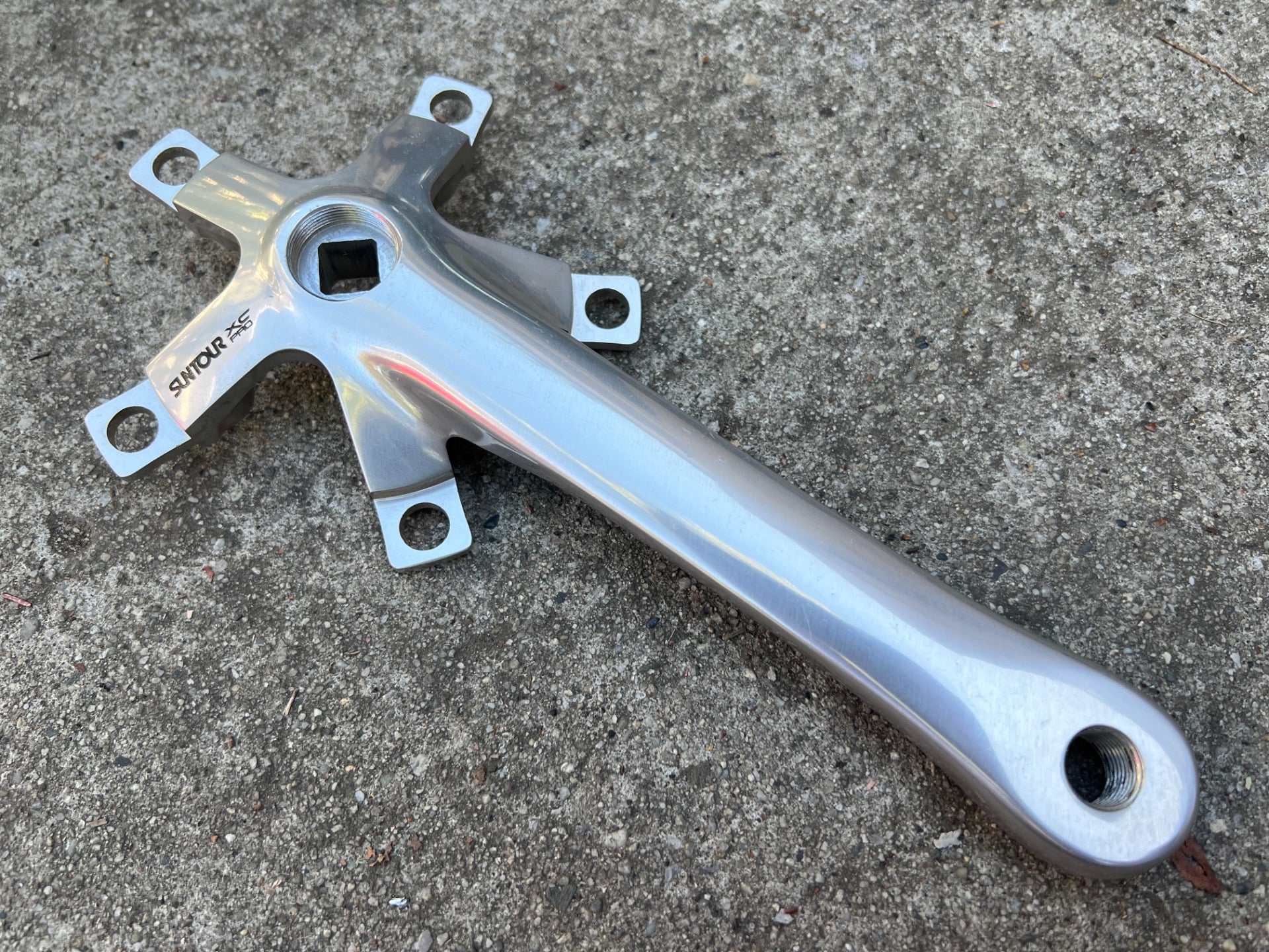 NOS Suntour XC PRO Drive Side Right Crankarm 110/74 BCD 175mm Silver Vintage - Image 2